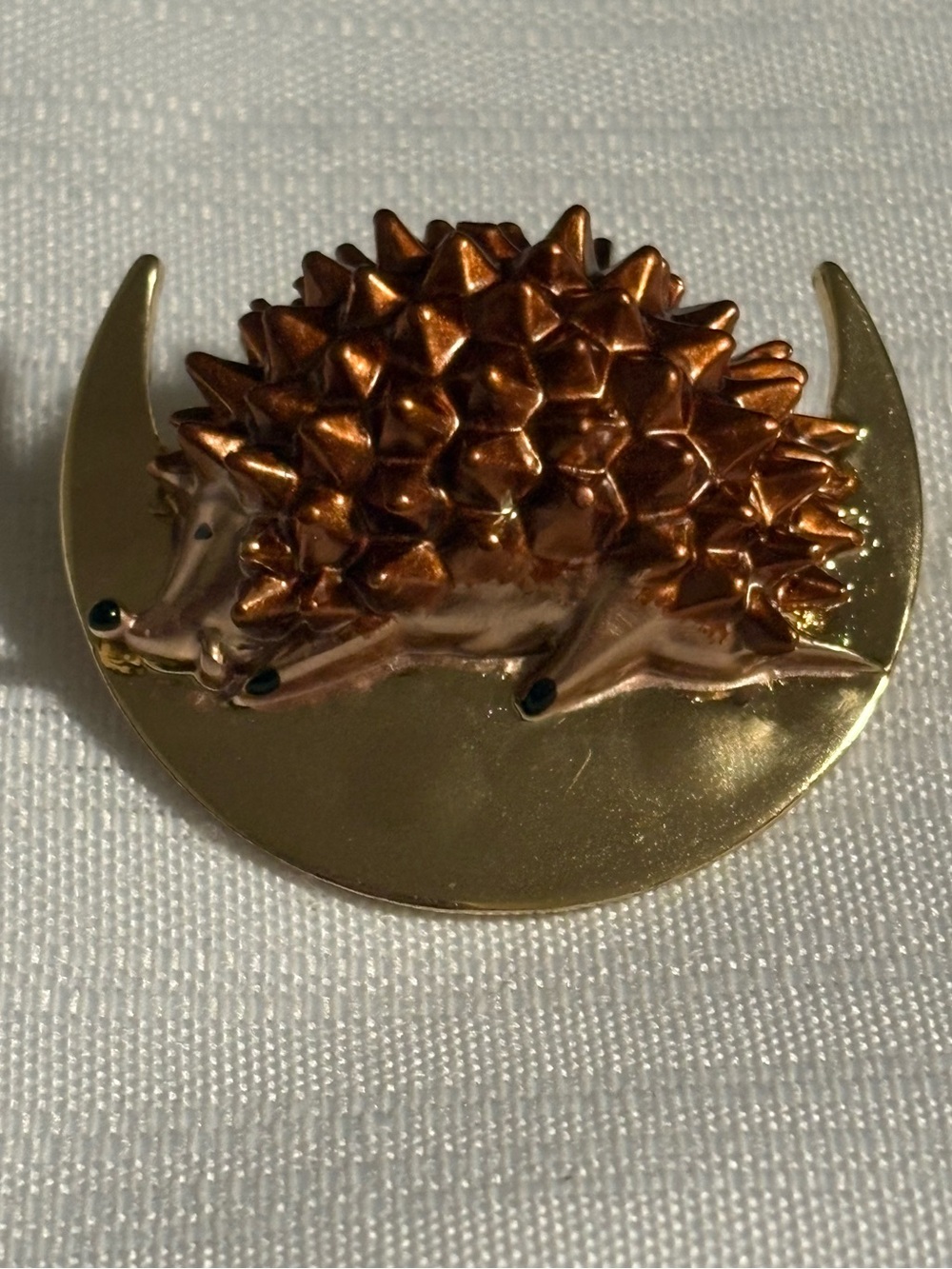 Gold Tone Hedgehog Brooch